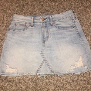 denim mini skirt